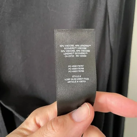 Aritzia Wilfred Tulum Button Front Collared Long Sleeve Casual Blouse Black XXS - Picture 8 of 8